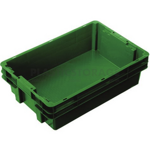 26L Stackable And Nesting Solid Crate Base Green