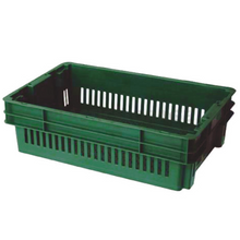 Load image into Gallery viewer, 26L Stackable And Nesting Vented Crate Base Green
